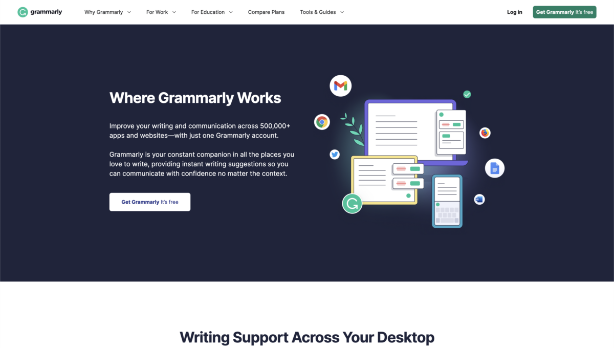 Grammarly is the best writing tool because it can be used on practically any modern device!